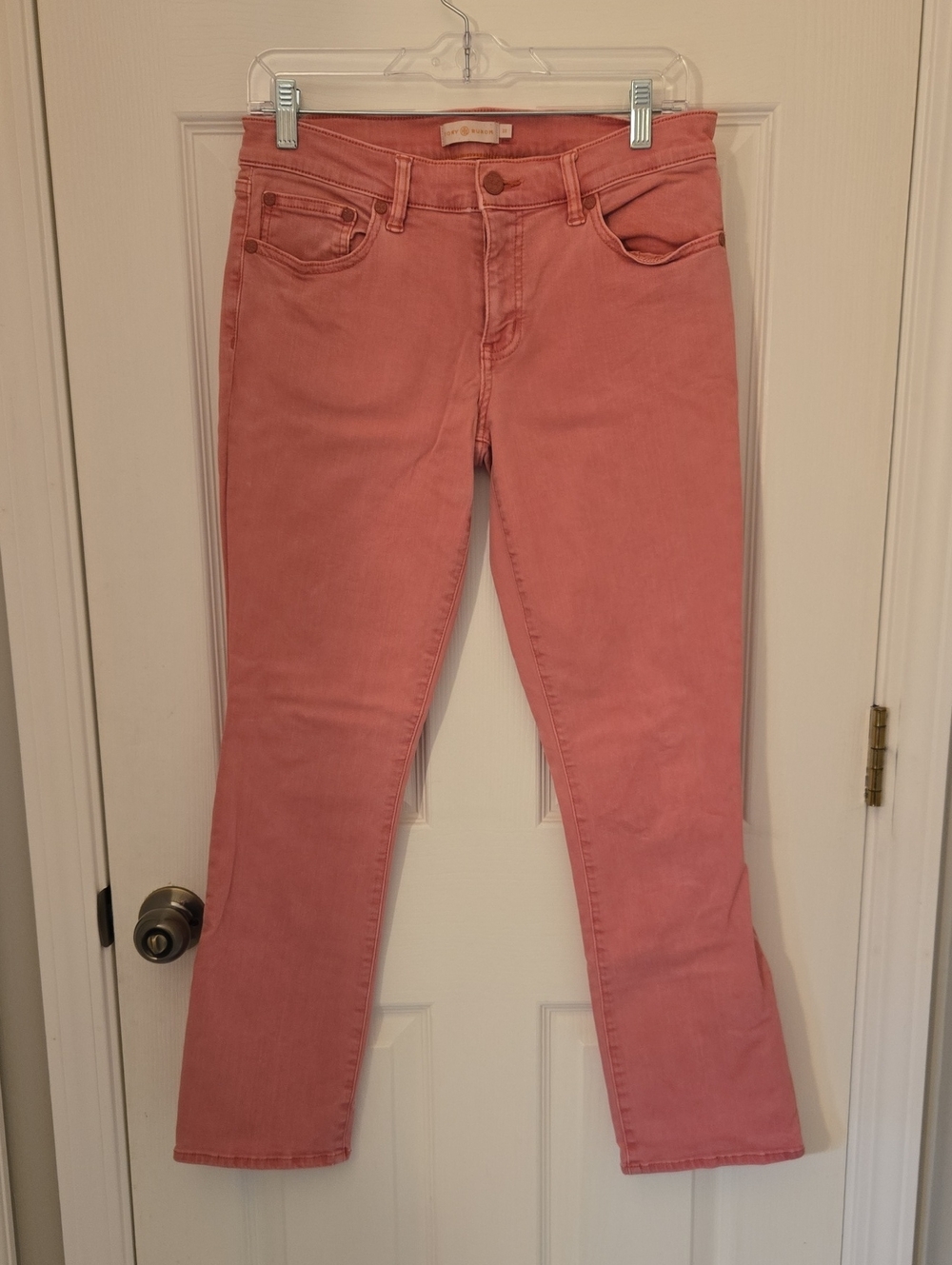 Tory Burch Dusty Rose Straight-Leg Jeans